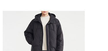 Áo khoác parka nam dáng dài có mũ trùm, tay raglan, chất liệu lông vũ chống gió — màu đen chi tiết 16