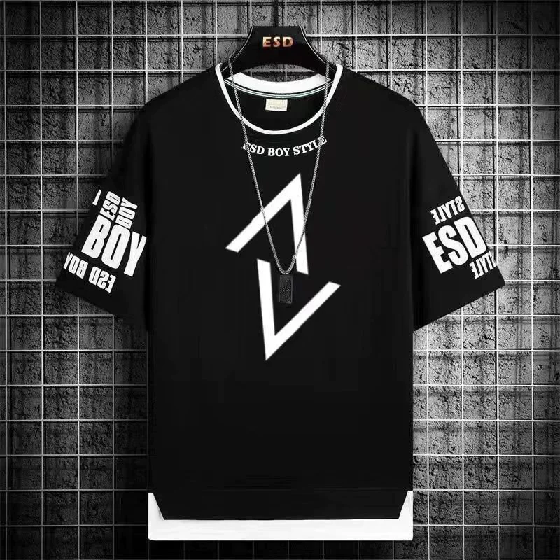 Short sleeve T-shirt, men's summer trend set, loose fit, with short sleeve