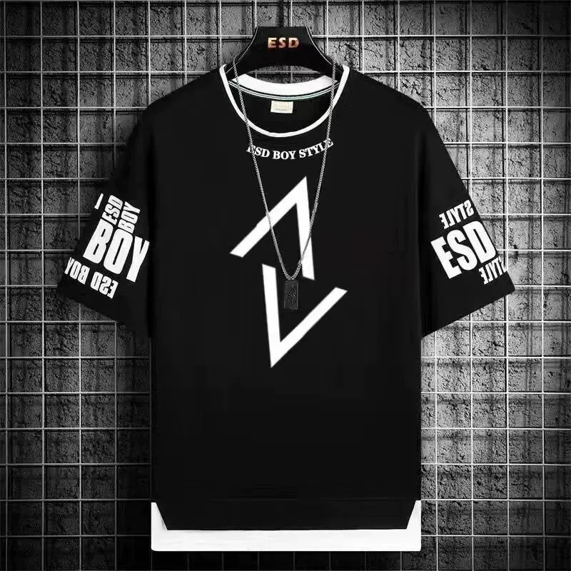 Short sleeve T-shirt, men's summer trend set, loose fit, with short sleeve