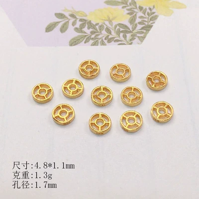 S925 Silver Gold-Plated Spacer Zərgərlik ara hissələri - style-2-large-size-about-7-pieces-per-gram