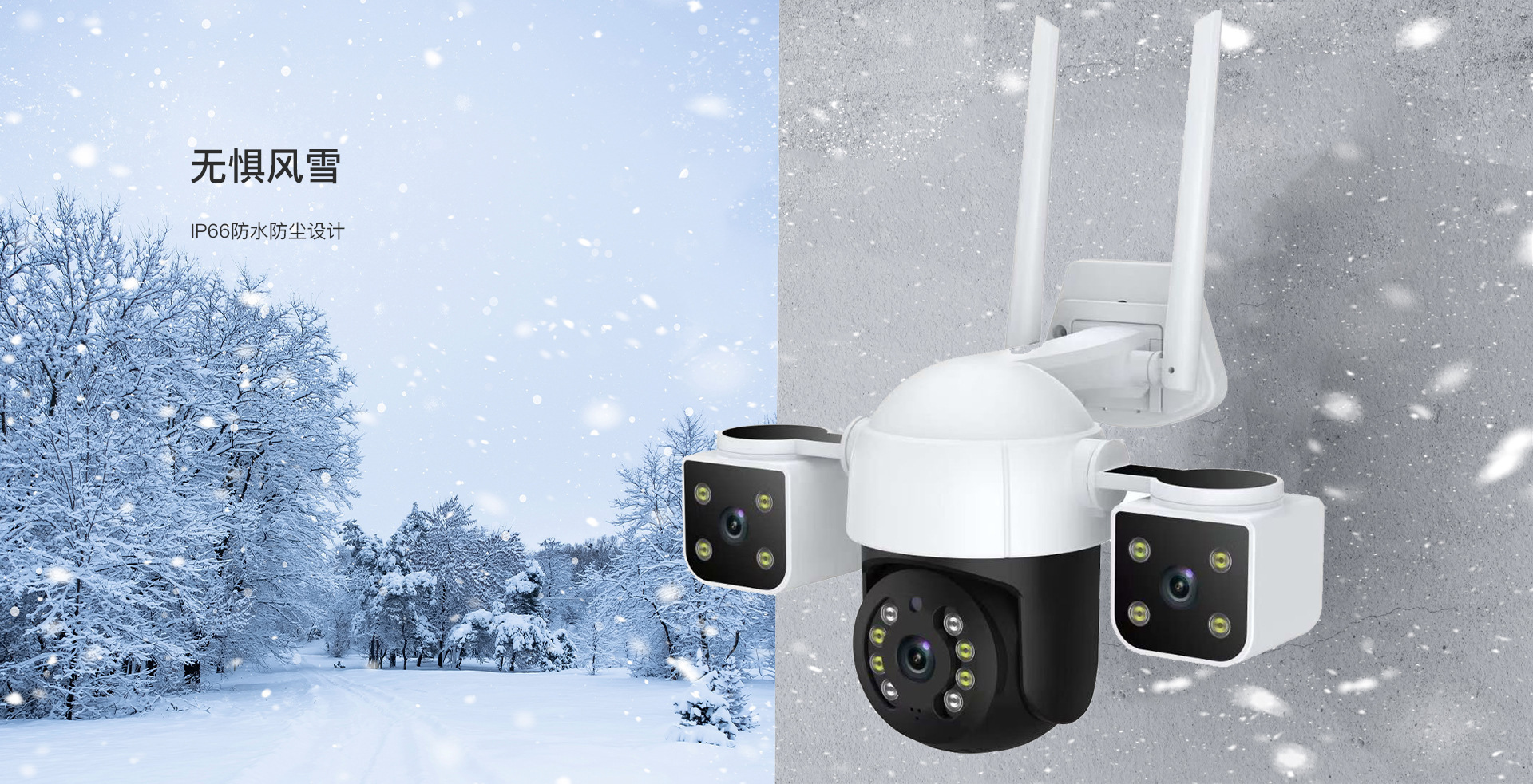 Three-lens full-color night vision waterproof high-resolution camera