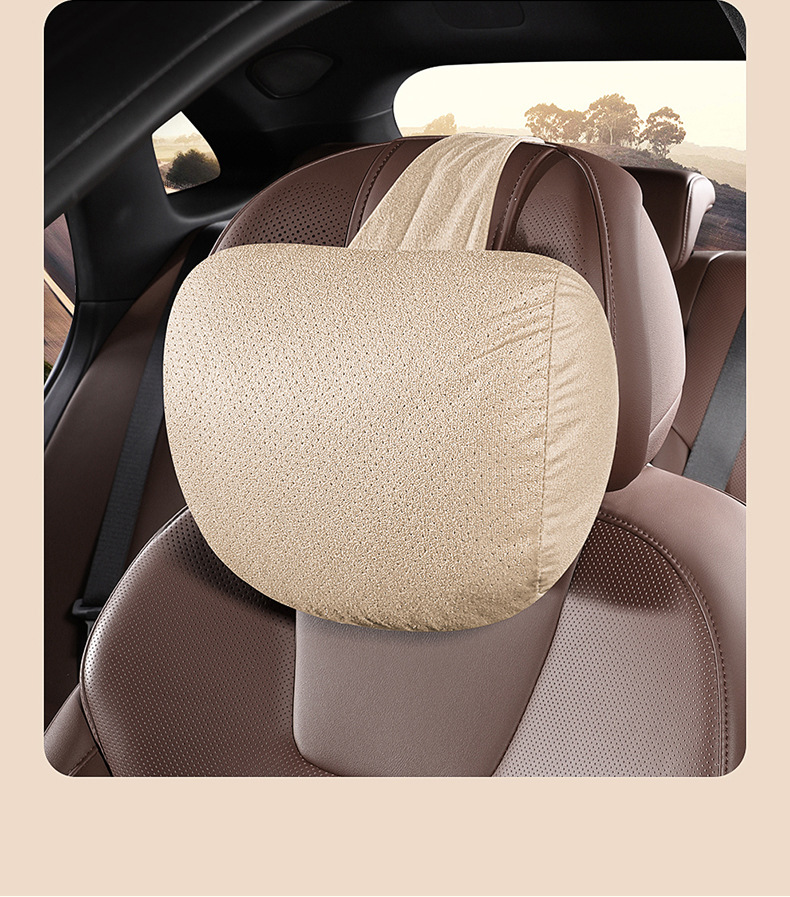 Car Headrest Vertical Binding Punching Breathable Car Headrest Soft Plaid Headrest Factory Direct Dropshipping