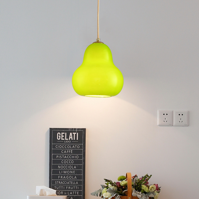 Dormitorio lámpara de noche lámpara de techo de estilo crema francés forma de una sola cabeza en forma de pera de cristal de restaurante lámpara de techo