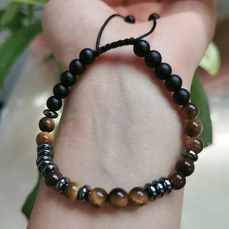Holiday, Daily Occasion natural stone Material 1 Piece Casual Color Block Natural Stone Beaded Knitting Bracelets