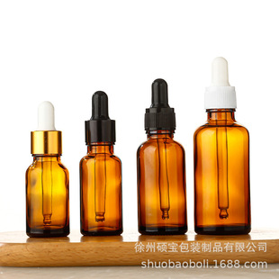 Customized Cosmetics Dispensing Bottle Brown Essential Oil Bottle Sample Bottle Glue Tip Dropper Bottle Essence Empty Bottle Brown Glass