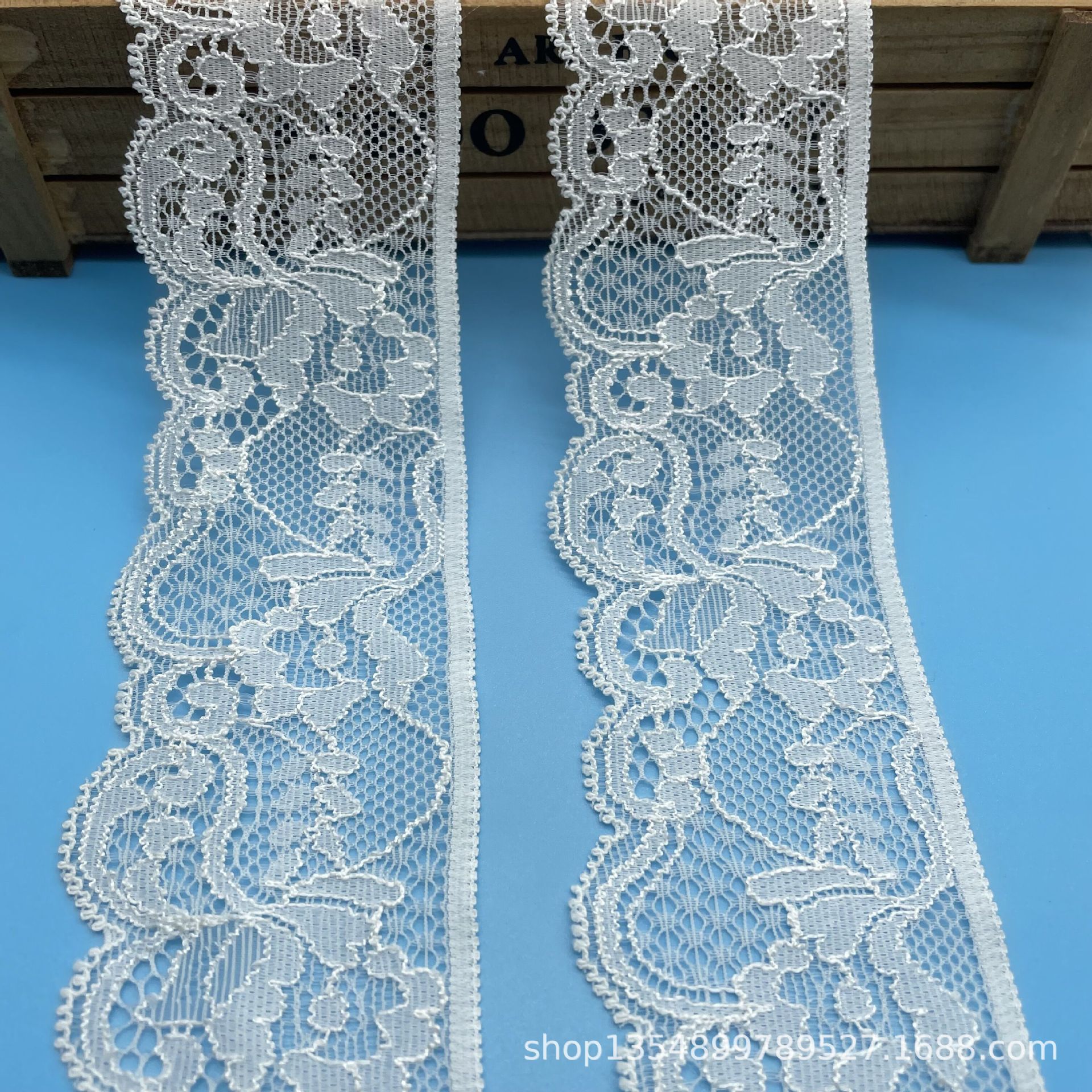 现货批发5CM电脑版单波浪弹力蕾丝花边