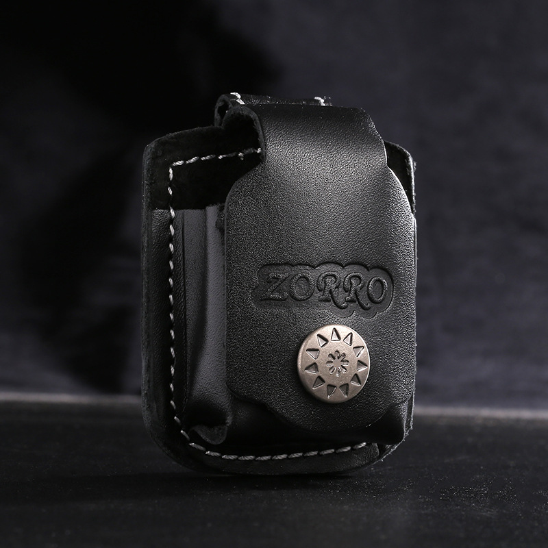 A universal high-quality leather case for a coal oil lighter with one-piece design