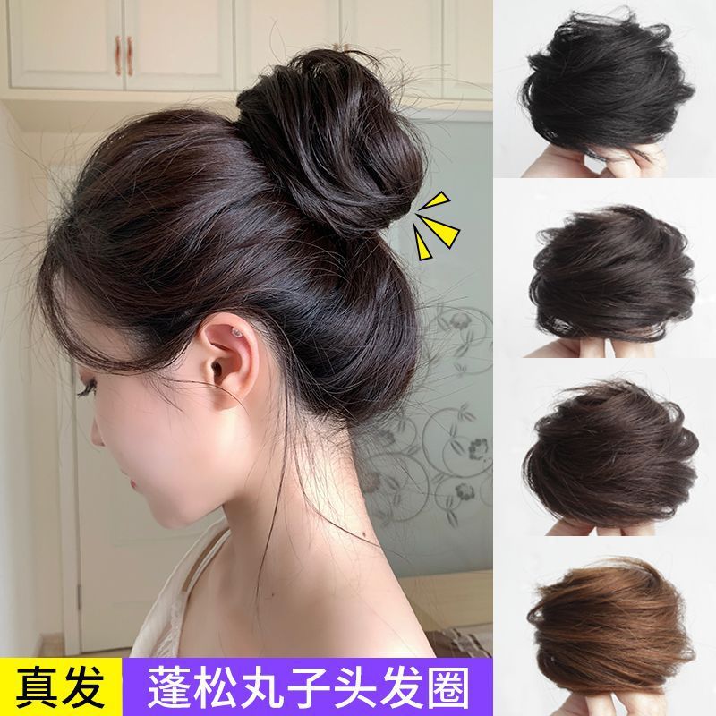 Cabeza de bola peluca anillo peluca femenina Red Rojo pelo real esponjoso flor corsé rizador de pelo mullido peluca bolsa de accesorios para el cabello antiguo
