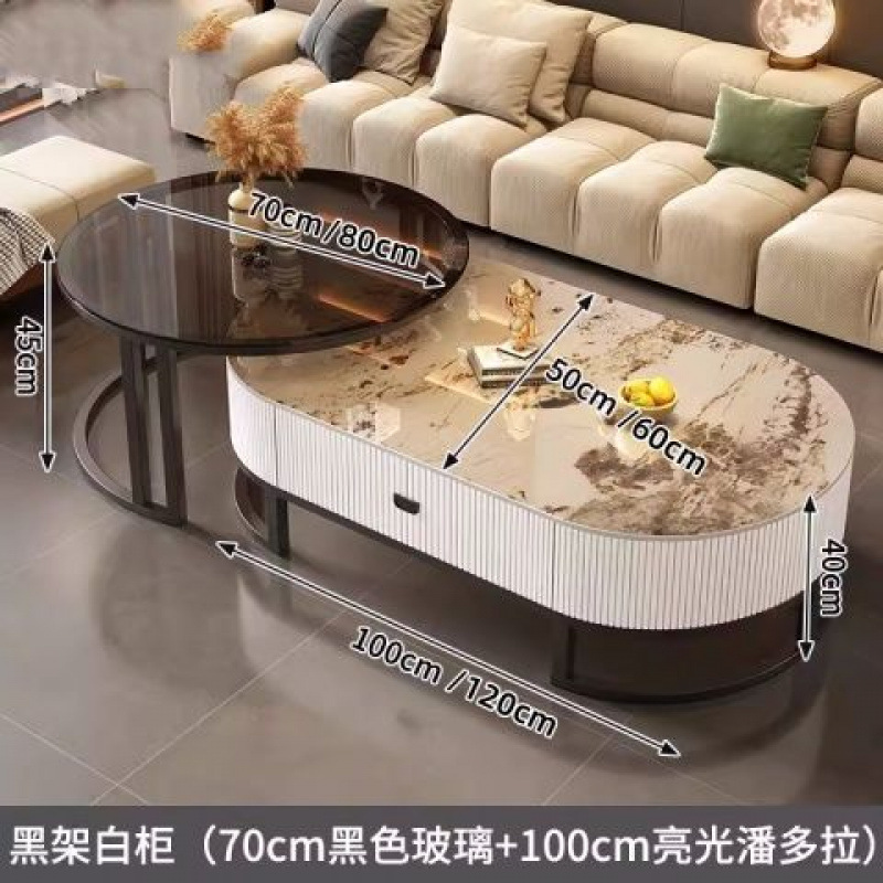 +업그레이드 [블랙 프레임 캣 클로 가죽 화이트 캐비닛] 판도라 슬레이트 + 블랙 유리++