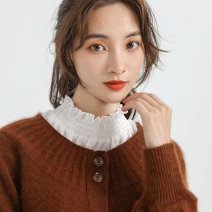 Beautiful Girl Petal Fake Collar in Seconds, Playful and Cute White Cotton Shirt Style Fake Collar Cross-Border Manufacturer Wholesale