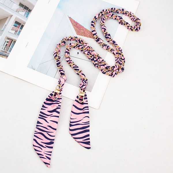 [Stripe Series ●Hidden Blue + Pink] The mobile phone chain is obliquely span 115cm (send clips)