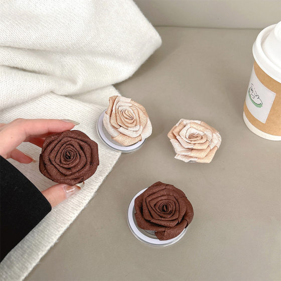 Japanese-Korean Style Fairy Style Fabric Retro Rose Magnetic Light Luxury Elegant Creative Ins Airbag Lazy Mobile Phone Bracket