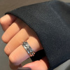 Retro ring hip-hop style, chain, accessory, on index finger, punk style