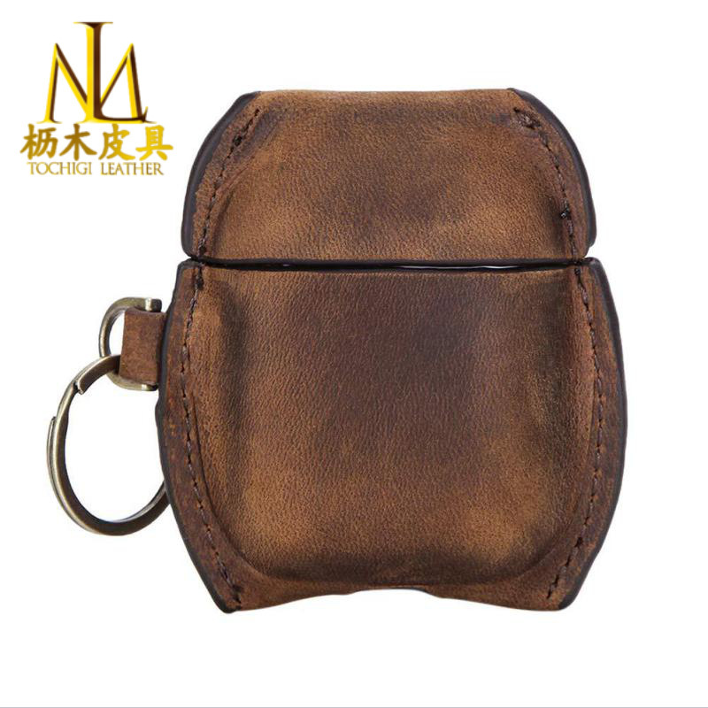 European and American Retro Crazy Horse Leather Apple Bluetooth Earphone Case Suitable for New AirPods Pro Protective Case Anti-drop European and American Retro Crazy Horse Leather Apple Bluetooth Earphone Case Suitable for New AirPods Pro Protective Case Anti-drop