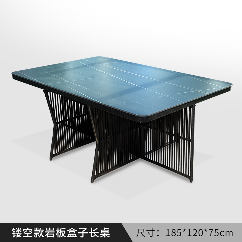 Nórdico de gama alta patio al aire libre cuerda tejida mesa y silla casa pequeña silla combinación patio jardín sillón mesa individual y silla