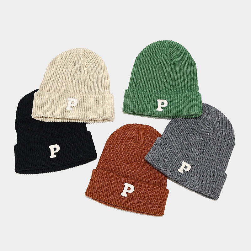 Korean version new loose big head circumference P letter knitted women, trendy stylish face, small woolen for autumn and_voghion.com