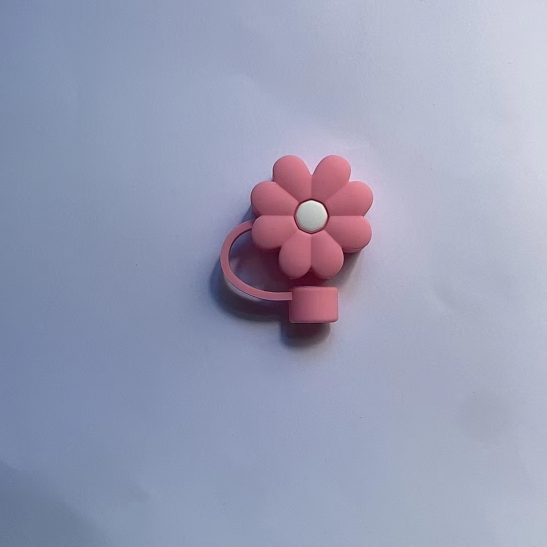 Cubierta de paja a prueba de polvo Enchufe de paja rojo neto transfronterizo linda chica tapa de paja de silicona cubierta de paja de té de leche de calidad alimentaria