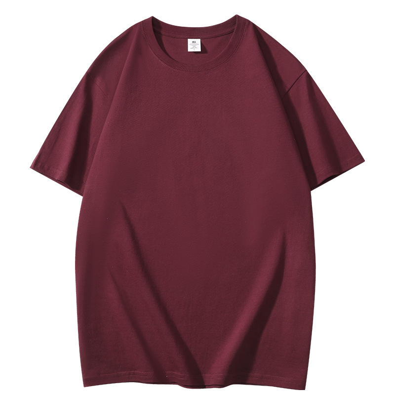 200 グラム純綿 Tシャツ新疆ラウンドネック純白底ヘビーウェイト Tシャツ純綿半袖 Tシャツ男性と女性のためのルーズ|undefined