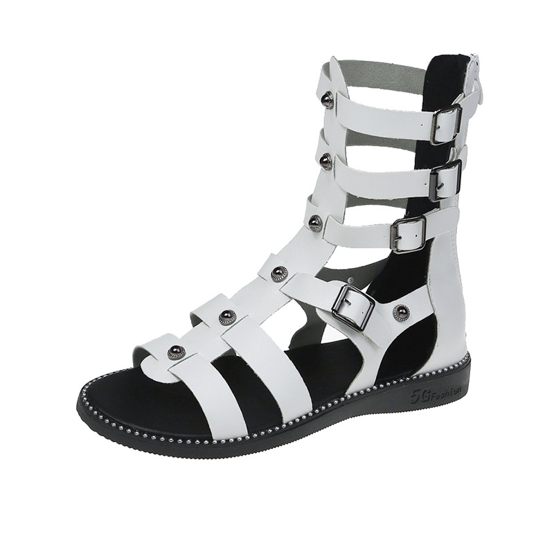 Women's Streetwear Solid Color Round Toe Strappy Sandals display picture 16