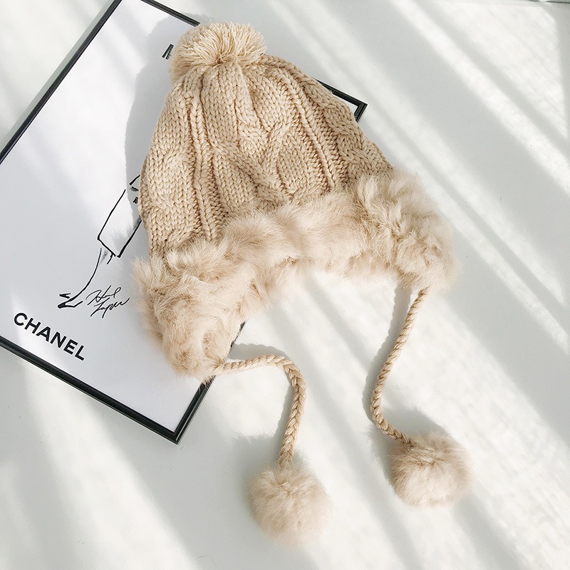 카키색 토끼털 트위스트