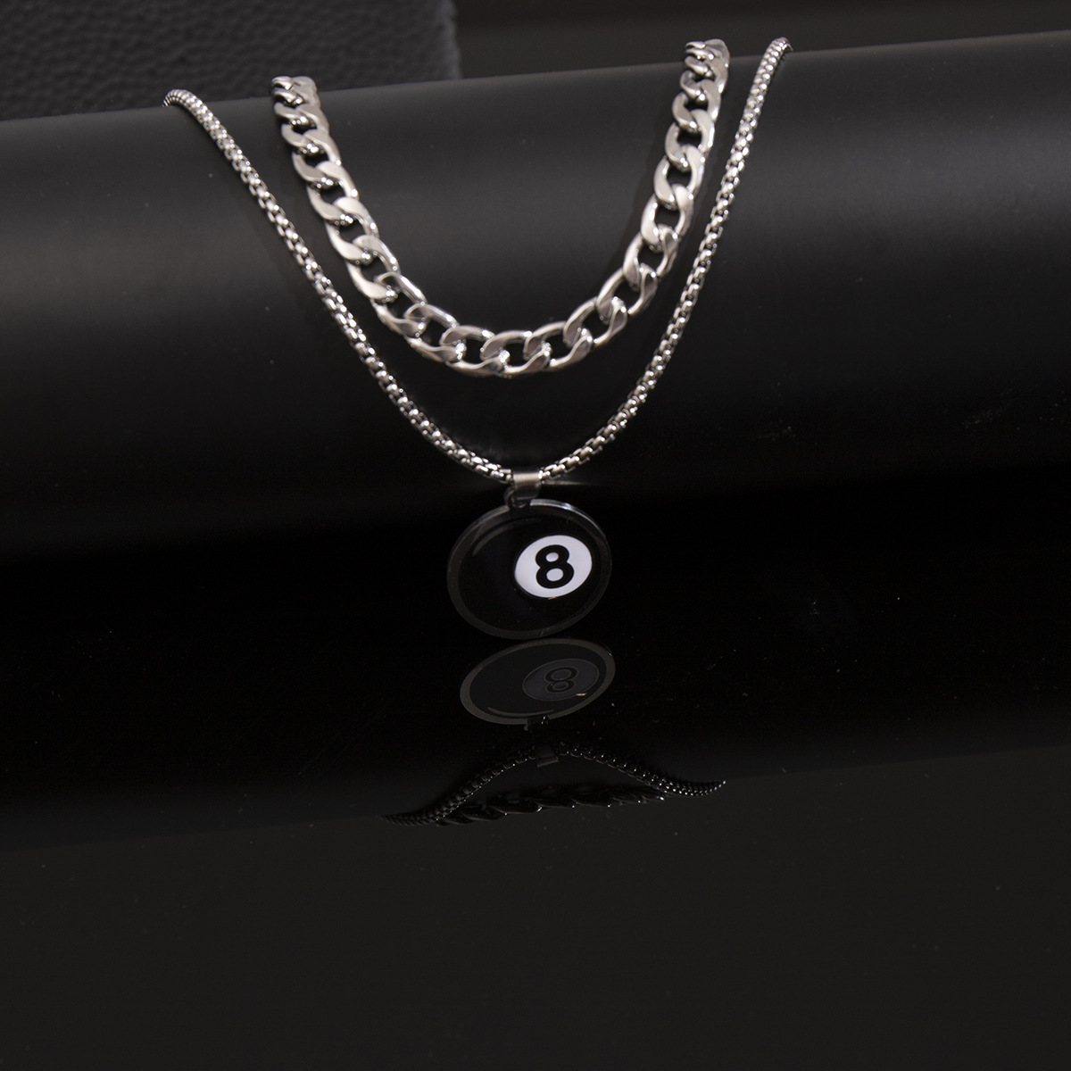 Vacances Style Classique Couleur Unie Acier Au Titane Émail Hommes Collier En Couches Hommes Colliers En Couches display picture 4