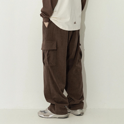 Men's American multi-pocket overalls men's straight loose 2026 new corduroy men's pants autumn casual pants