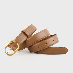 2025新款真皮女士皮帶針扣通勤百搭款裝飾配牛仔褲腰帶女批發