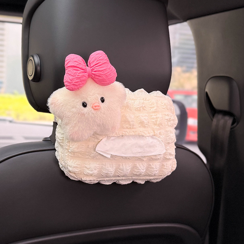 2025 nueva caja de pañuelos para coche, caja de reposabrazos para coche, bolsa de pañuelos, caja de dibujo de pañuelos para coche, cerdo, niña linda