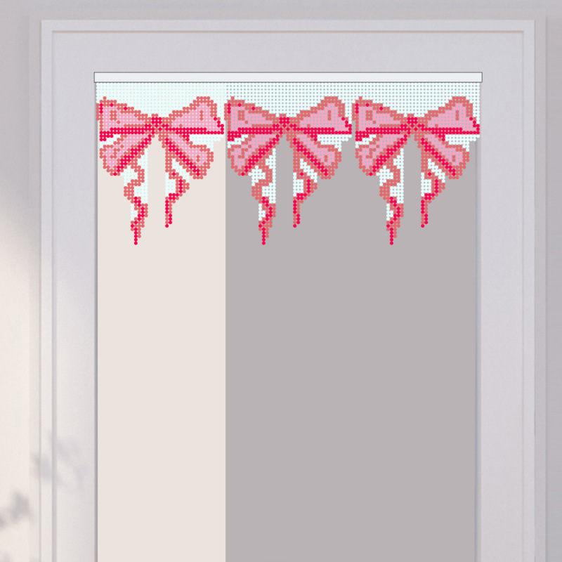 Bowknot Beaded Curtain Material Kit for Pregnant Women Stress Relief Decorative Hanging Curtain DIY Entryway Partition Curtain