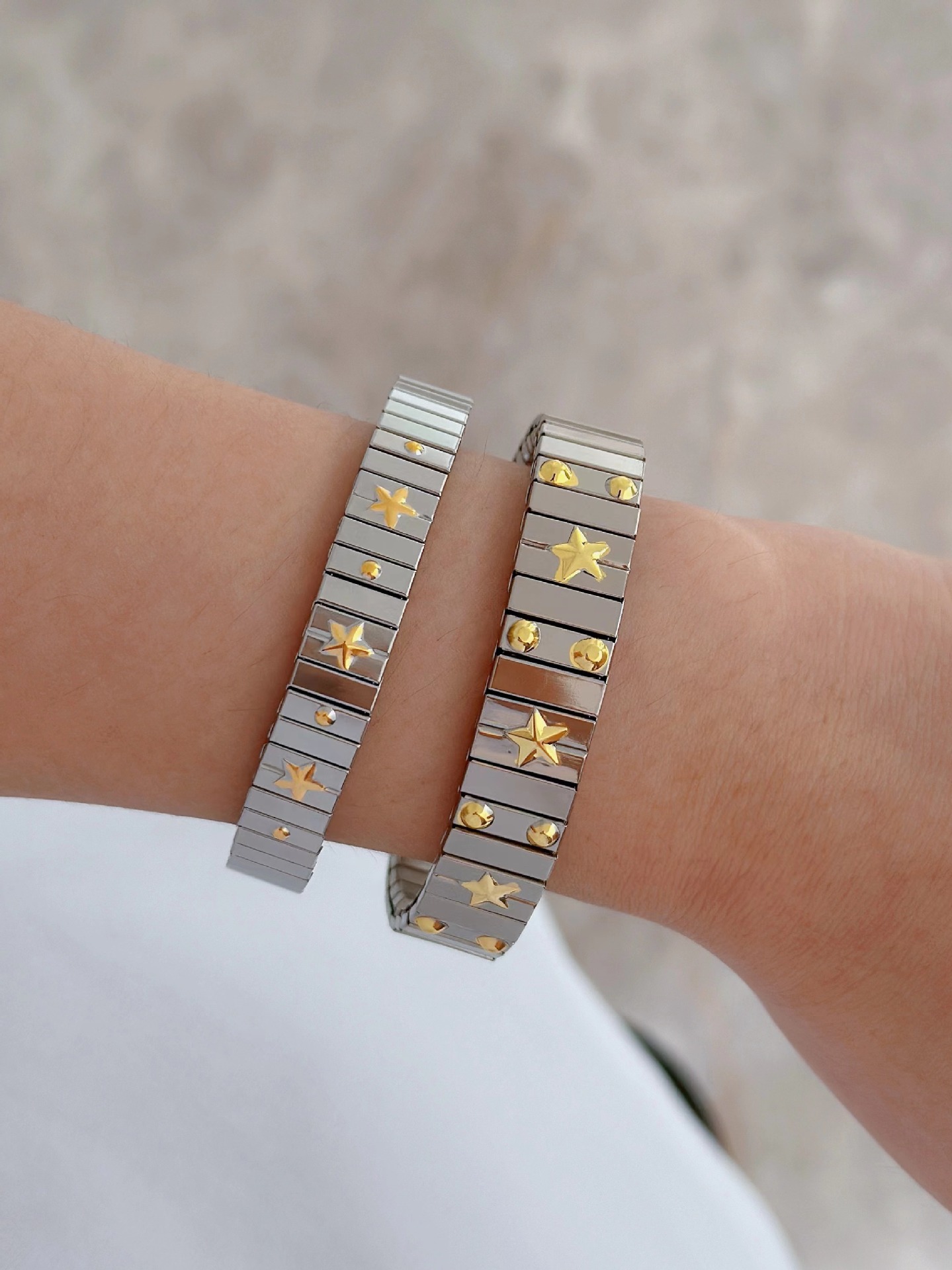 Κομψός Αστέρια 304 Ανοξείδωτο Ατσάλι Βραχιόλι Σε Χύμα display picture 3