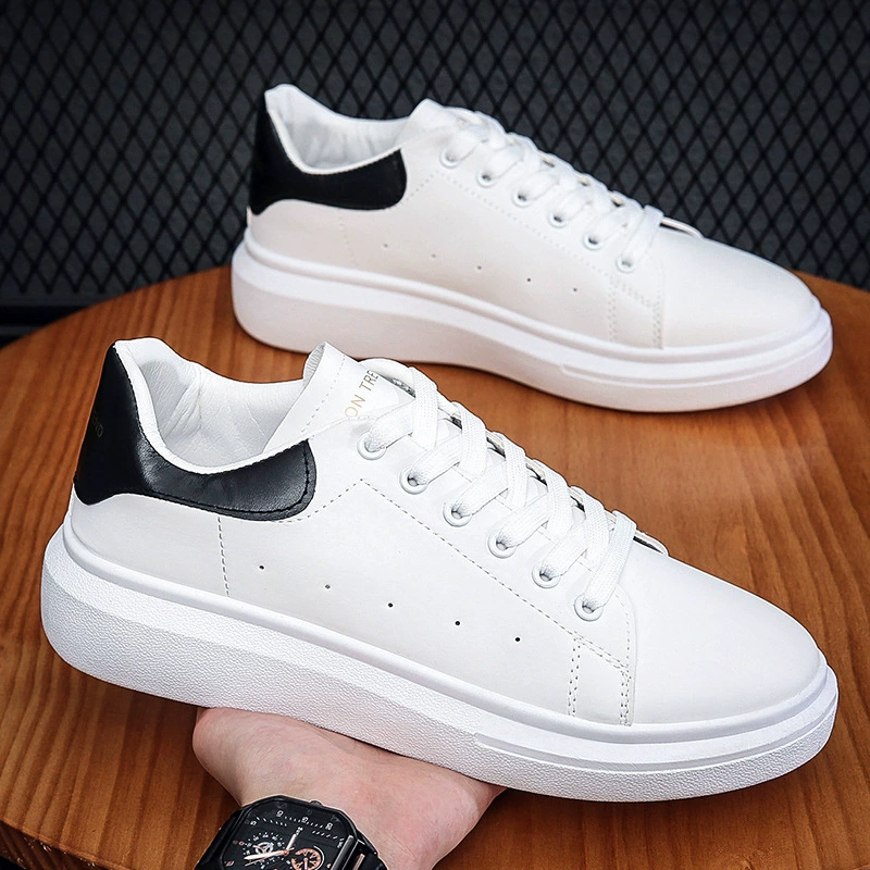 2022 новые белые туфли McQueen от Интернет-знаменитостей, мужские высокие туфли для досок на толстой подошве в Корейском стиле, универсальная повседневная мужская обувь, взрывы