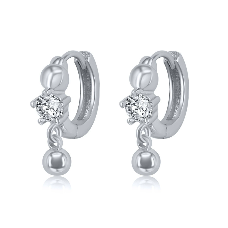Серебряная игла, серьги, свежие круглые бусины, мод pendant, образец серебро 925, корейский стиль, простой и элегантный дизайн