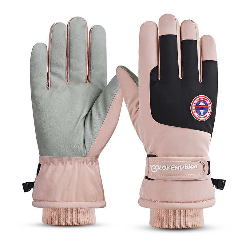 Invierno nuevos guantes de esquí hombres y mujeres coche eléctrico montar antideslizante impermeable pantalla táctil polar forrado guantes calientes al por mayor