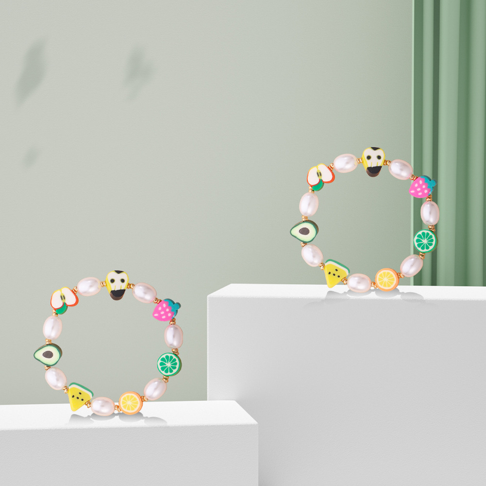 Pastoral Fruit soft clay Beaded Womenu0027S Bracelets 1 Piece