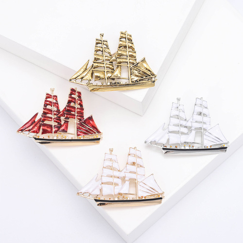 New Cross-border Bestselling Sailing Pin, Simple, Grand and Fashionable Clothing Accessory, Direct Manufacturer Sales