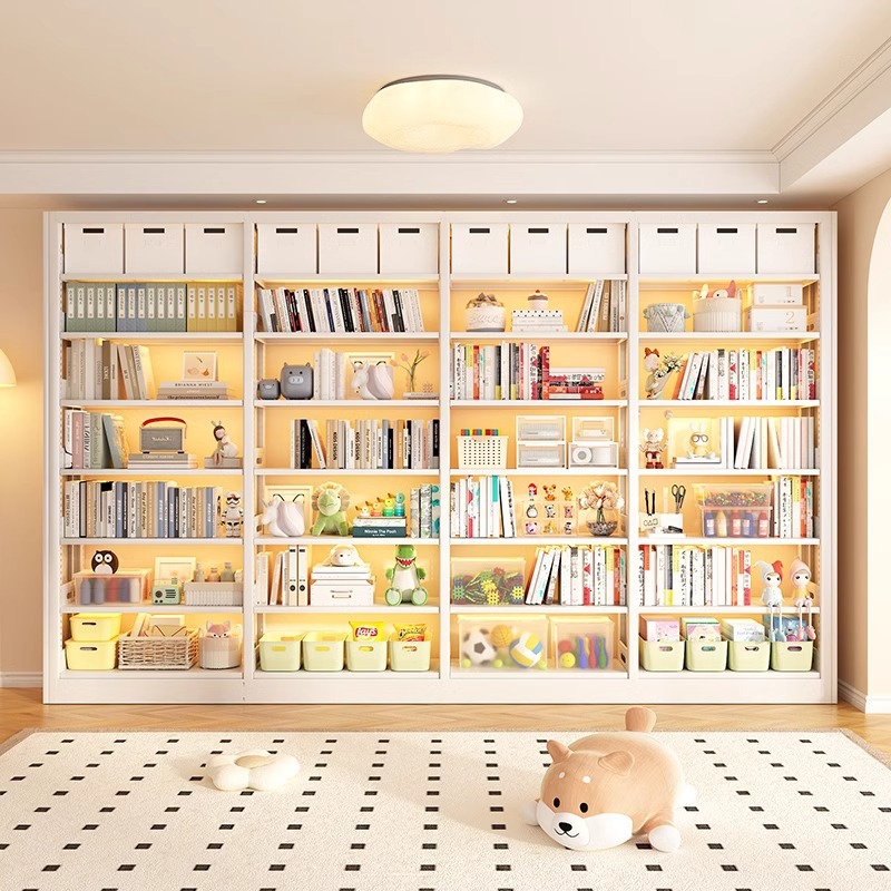 圖書館鐵藝書架家用多層落地簡易置物架客廳臥室繪本書籍收納架