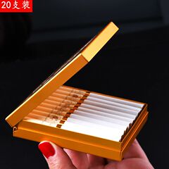 アルミ合金のタバコの箱20本は超薄型の個性的な男性のタバコの箱の創意的な防湿防止の押し出し防止の蓋のタバコの箱を詰めて卸売りすることができます。