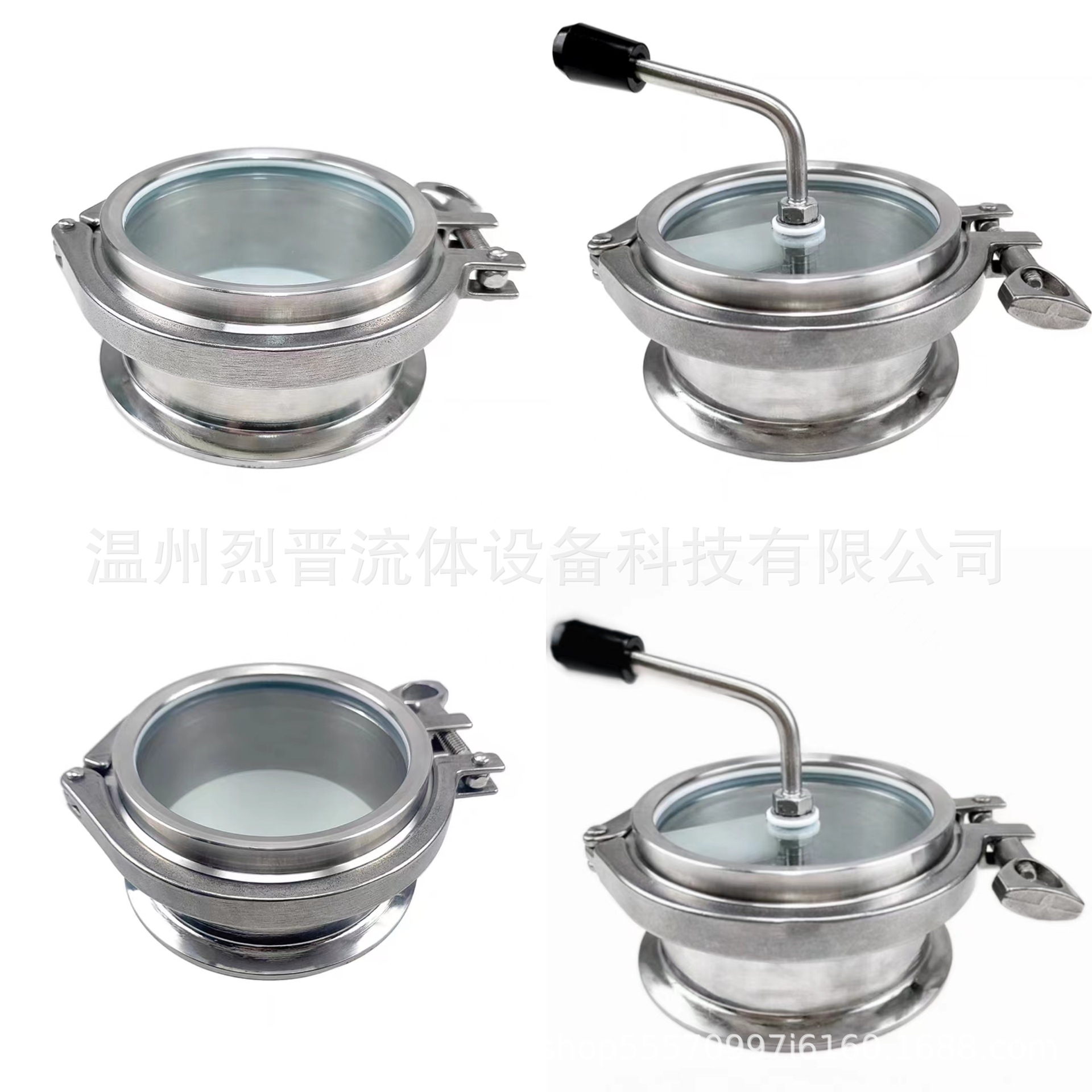 Stainless steel sanitary fast-install clamping mirror quick…