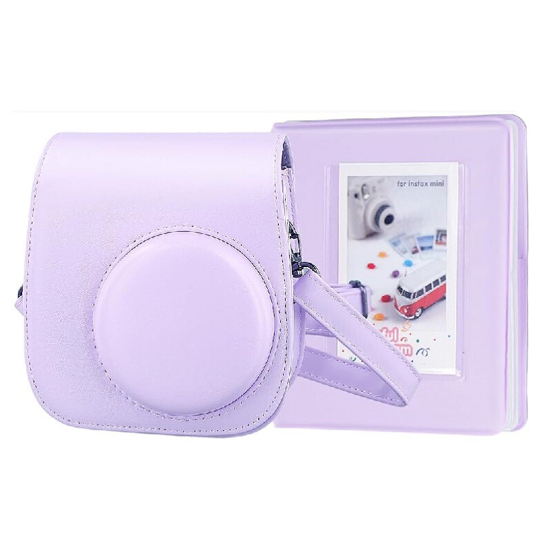Polaroid Instax Mini 12 11 9 8 Solid Color Pu Camera Bag + 64-Page 3inch Photo Album