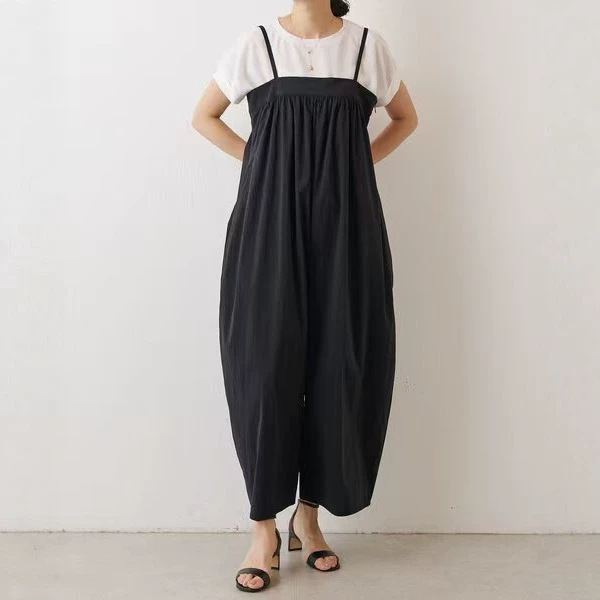2026 Summer New Japanese and Korean Style Plus-Size Women's Simple and Elegant High-Waisted Slimming Long Design Suspender Dress