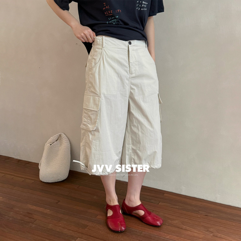 Jvv Thirteen Lines 2026 Summer New Fashion Slimming Work Pants Versatile Casual Straight-Leg Cropped Pants for Women 72552