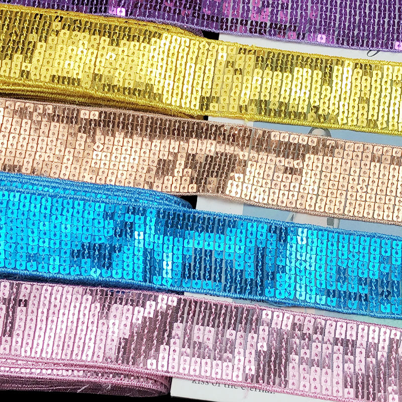 Spot supply 9 -row network cloth embroidered sequin barcode lace…