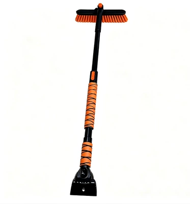 Cross-border new car-specific snow removal tool: a 3-in-1 snow shovel, brush, and scraper for removing snow from cars, designed for emergency use (Other Automotive Safety Supplies) - orange-three-piece-set