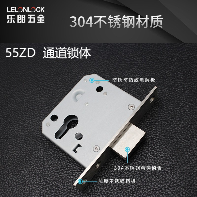Estándar europeo 304 acero inoxidable 55 canal bloqueo de tubo de lengua unilateral bloqueo bloqueo bloqueo invisible accesorios de bloqueo de fuego