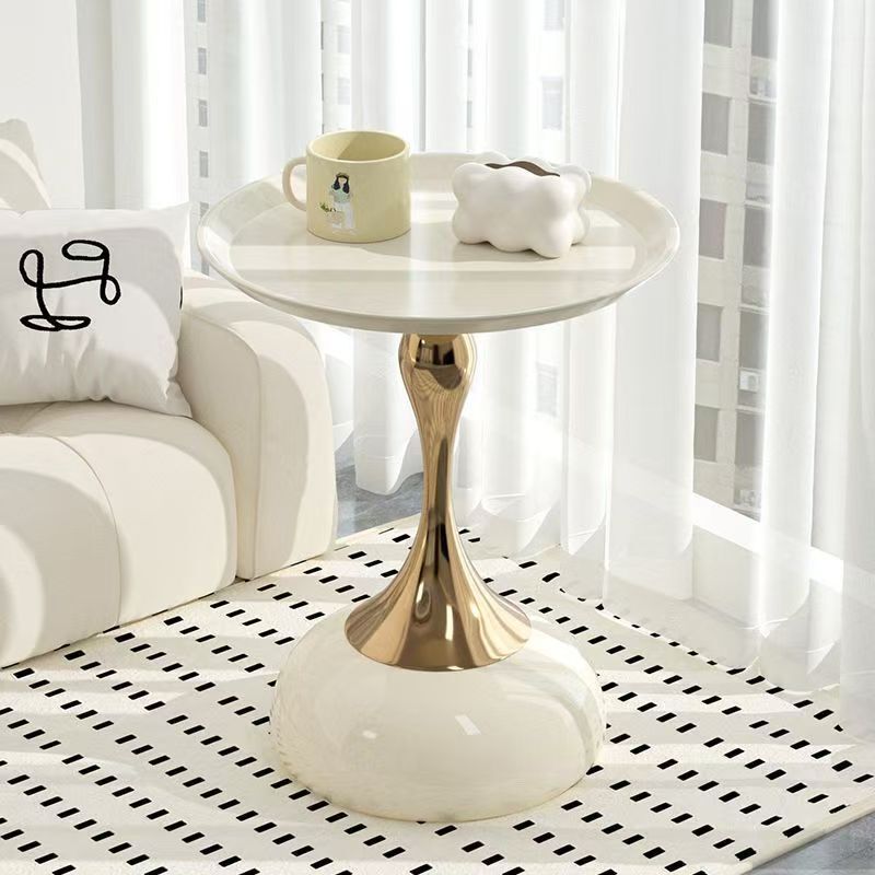 Trendy Small Waist-Shaped Coffee Table for Home Use on the Balcony, Simple Movable Side Table, Creative Bedside Table, Light Luxury Living Room Sofa Side Table Trendy Small Waist-Shaped Coffee Table for Home Use on the Balcony, Simple Movable Side Table, Creative Bedside Table, Light Luxury Living Room Sofa Side Table