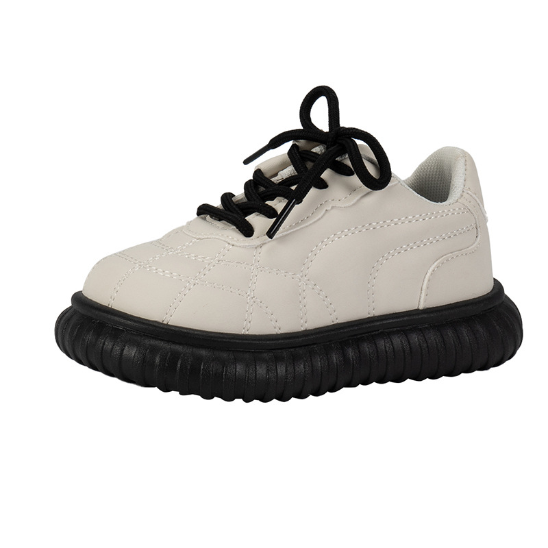 Zapatilla de deporte de las muchachas 2023 otoño nuevos niños medianos y grandes niños de fondo suave de los niños blancos bajos-top zapatos casuales del tablero