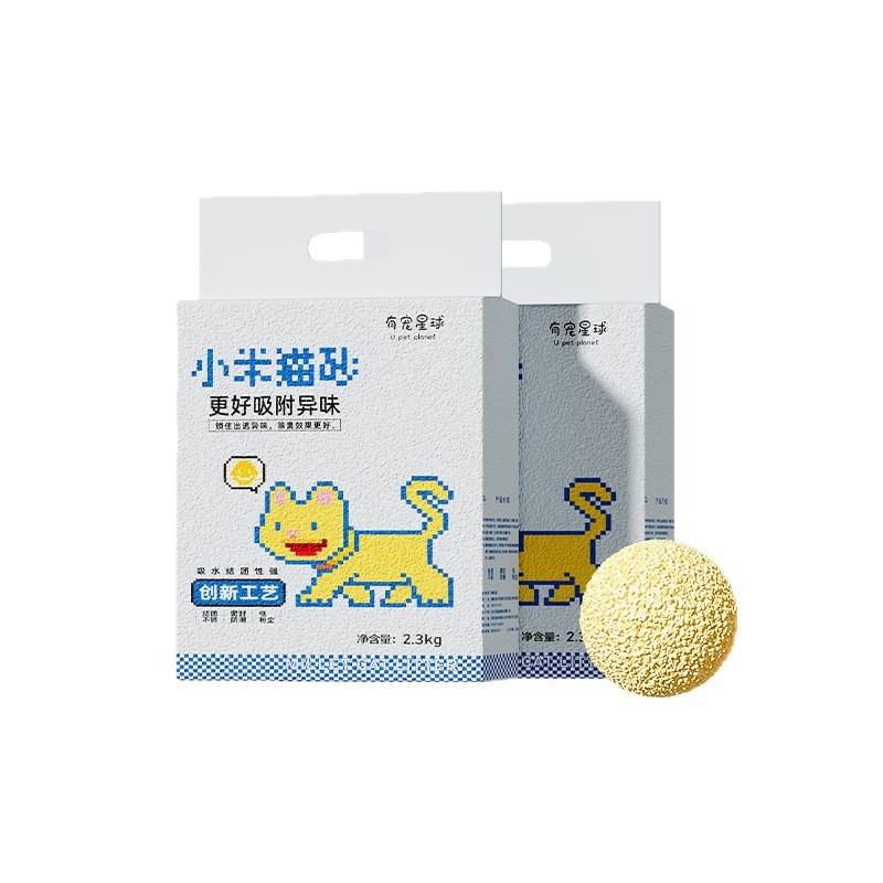 小米猫砂吸水结团除臭不沾底低尘真空植物猫砂盆伴侣可溶解冲厕所|undefined