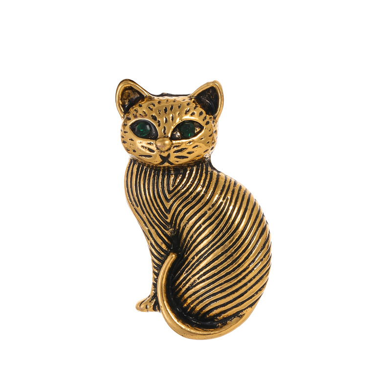Cross-border foreign trade retro creative cat corsage exaggerated fashion animal brooch Joker clothing accessories pin wholesale