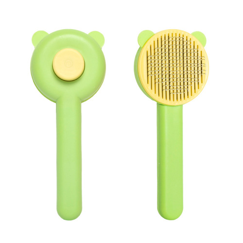 Bear head self-cleaning comb wholesale color matching hair removal comb dog and cat universal comb to remove floating hair pet grooming comb