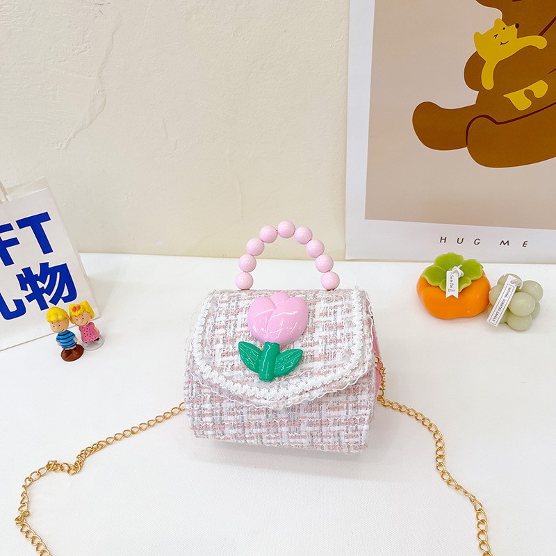 2022 nuevo arco de la celebridad en línea tejida bolso de los niños de las mujeres de estilo coreano lindo crossbody mini bolso de la perla